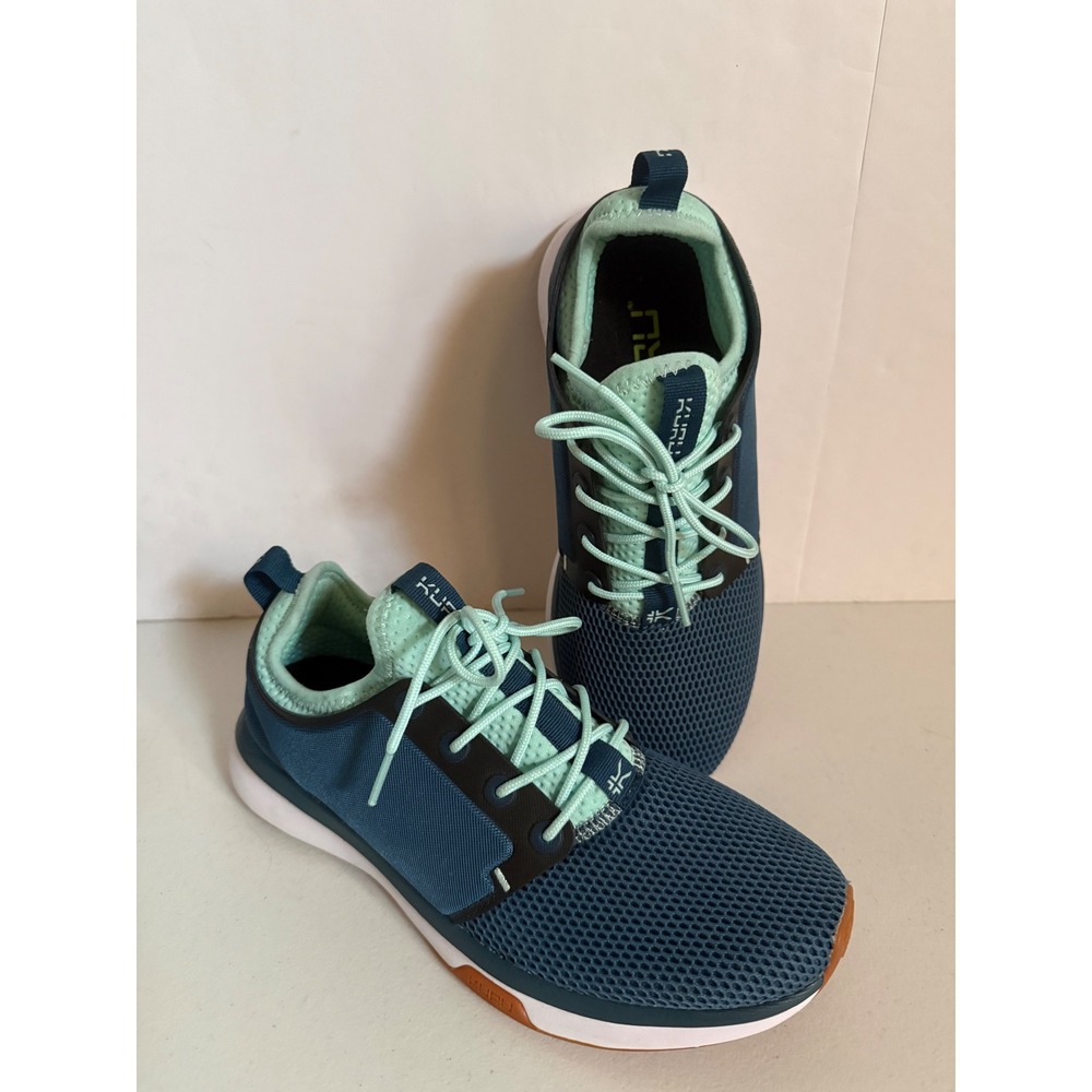 Kuru Atom Blue Green Mesh Athletic Running Walking Shoes Sneakers Womens 8.5